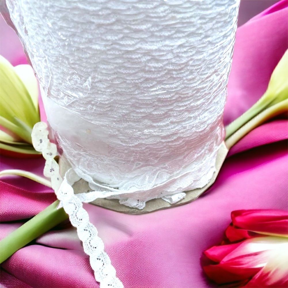 3/8” White Lace Trim - by the yard
